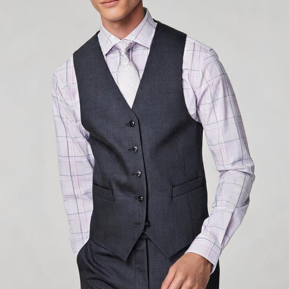 Michael Kors Mens Suit Vest Charcoal Small Formal Tailored Waistcoat Wedding NWT